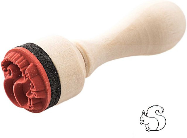 Rico Design Paper Poetry Mini Stempel Eichhörnchen aus Holz Durchmesser: 1,5 cm - Bild 1