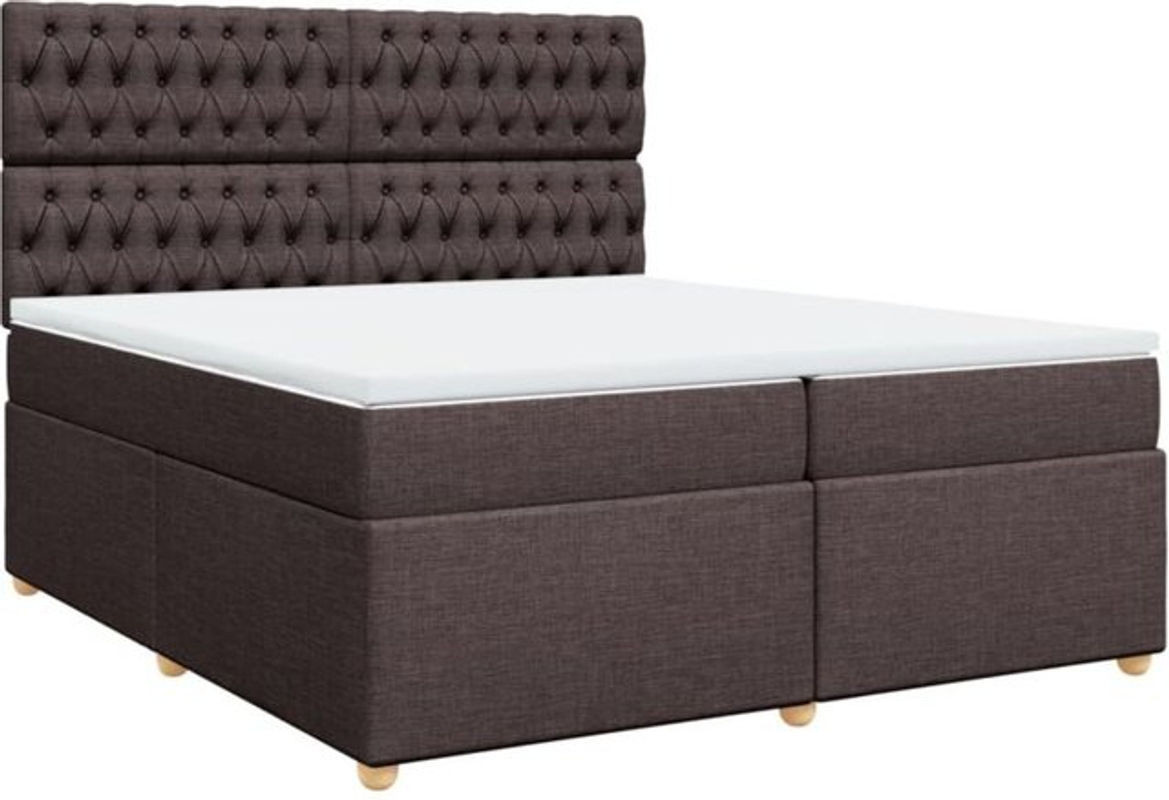 vidaxl Boxspringbett mit Matratze aus Stoff in Braun, B/T: 200 x 200 cm - Bild 1