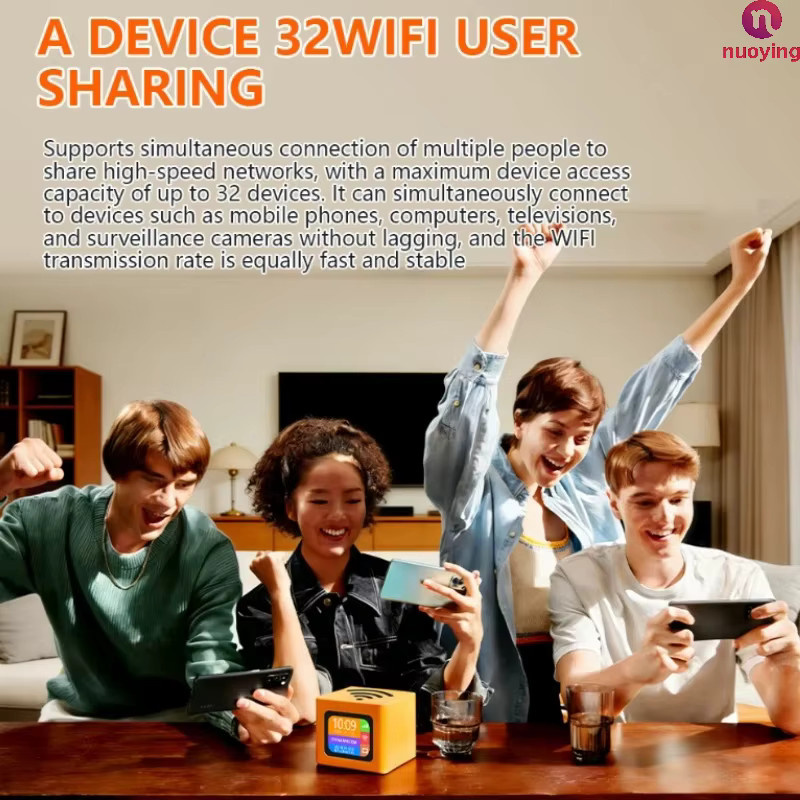 NUOYING Mini 4G LTE WLAN-Router Tragbarer Reise-WiFi-Hotspot mit 3000mAh Akku in Orange - Bild 3