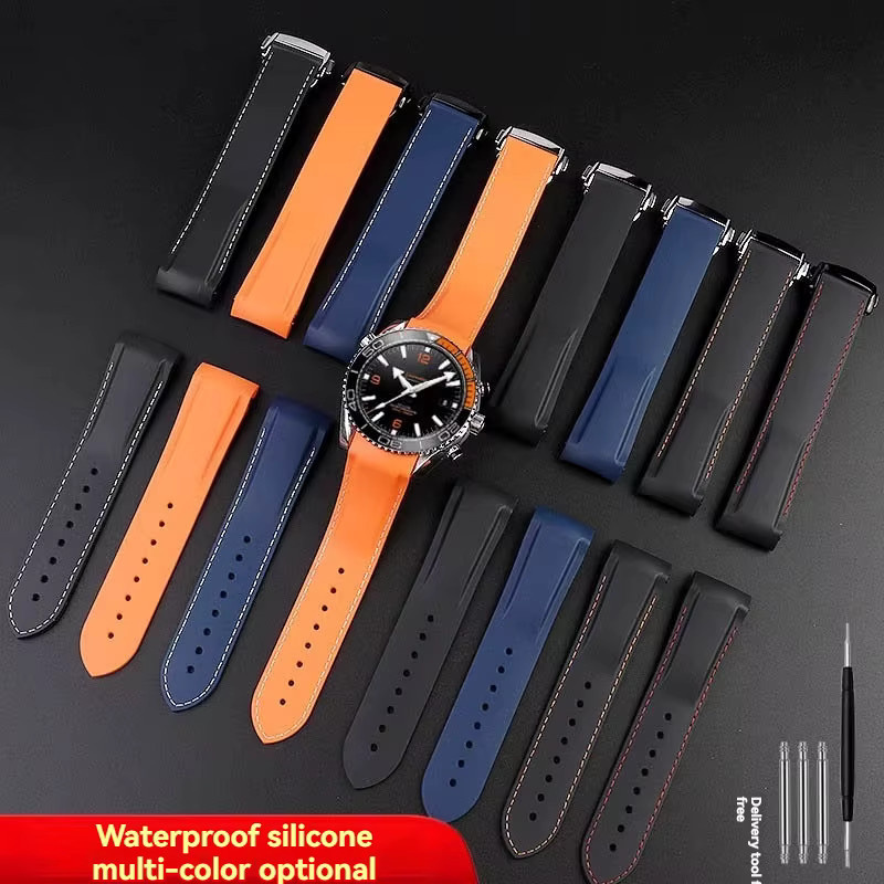 ZETHYDUM Uhrenarmband Silikon, Schwarz, Herren - Bild 2