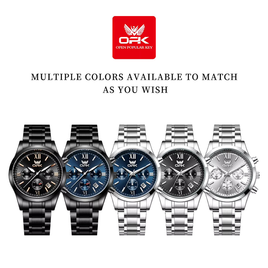 OLEVS Armbanduhr, Edelstahl, Blau, Datum, Herren - Bild 6