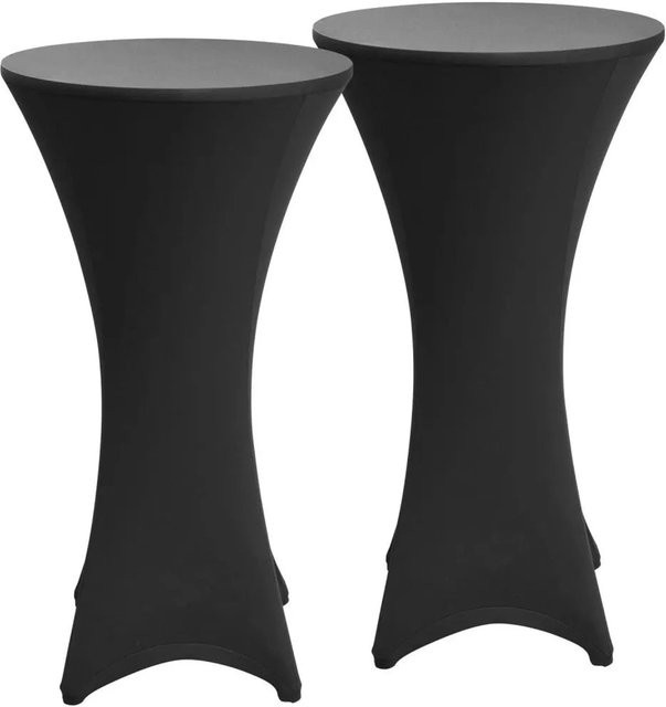 Beautissu Stretch Tischdecke für Bistrotische im 2er Set, Schwarz, Durchmesser: 80 cm - Bild 1