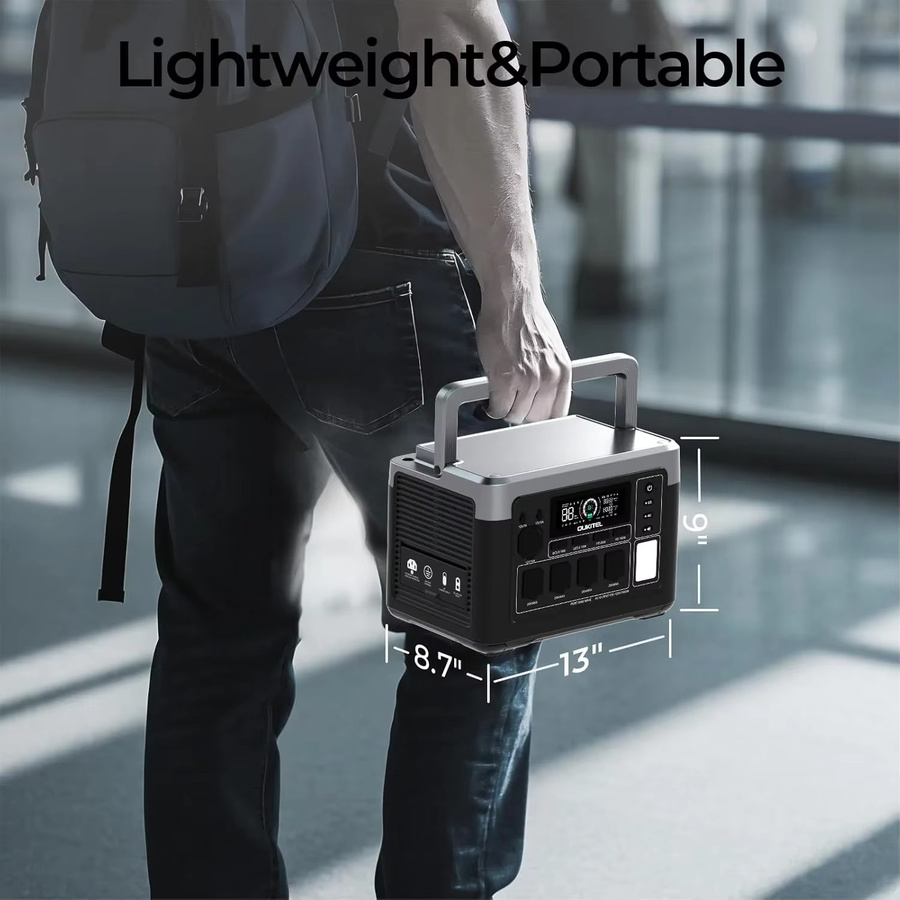 OUKITEL P1000E PLUS Tragbare Powerstation 1800W mit 1024Wh LiFePO4-Akku Solargenerator in Grau - Bild 8