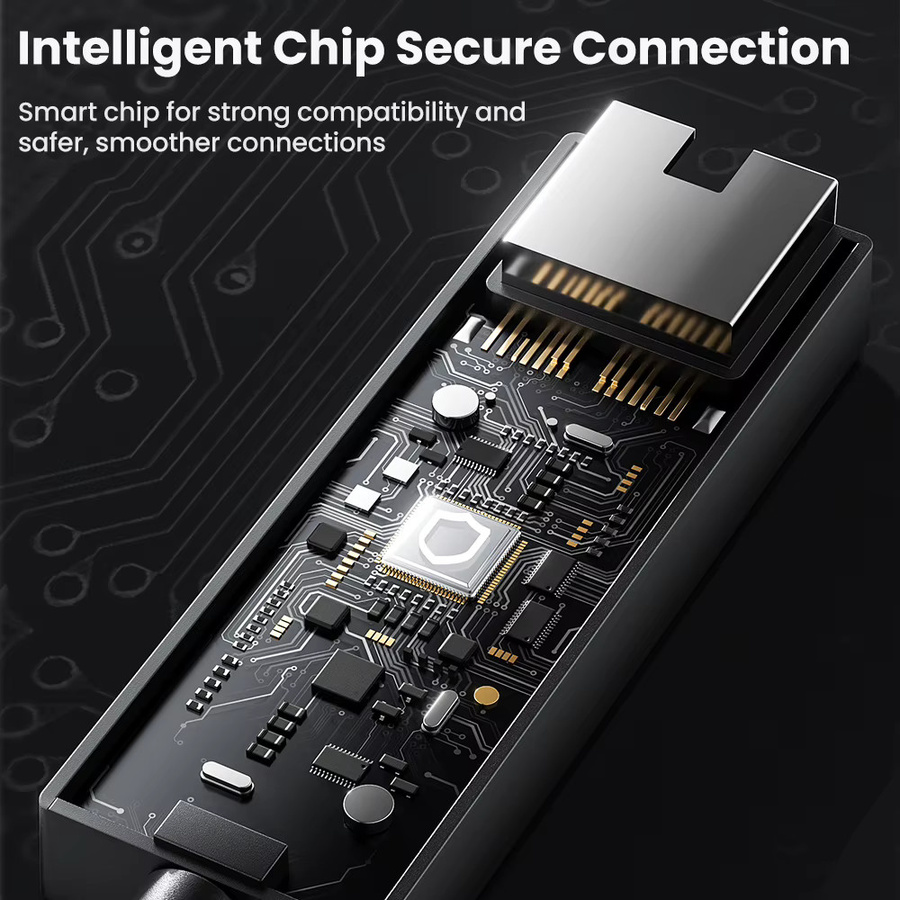 Toocki USB 2.0 und Typ-C Ethernet-Adapter mit LED-Anzeige, 100 Mbit/s RJ45 LAN-Netzwerkkarte für Windows, Mac und iPad OS, Schwarz - Bild 6