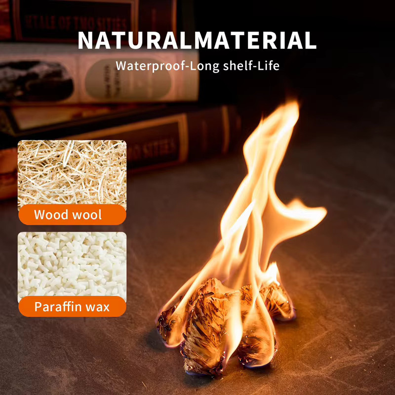 Natürliche Kiefernholz Feuerstarter Sticks in Braun für Lagerfeuer, Grill und Kamin - Bild 3