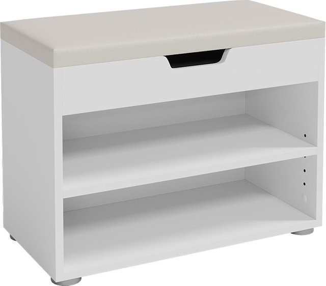VICCO Schuhbank mit Klappdeckel als Schuhschrank und Sitzbank in Weiß - Bild 1