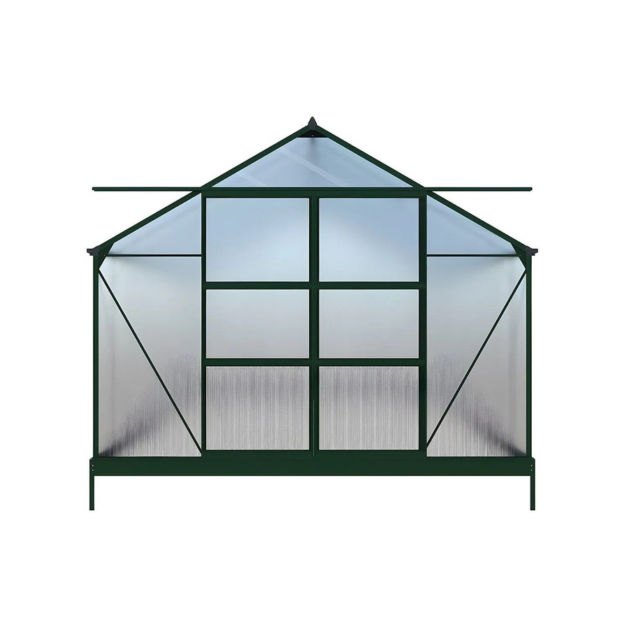 Vente-unique Selbsttragendes Gewächshaus aus Polycarbonat in Tannengrün mit 303 cm Höhe - Bild 2