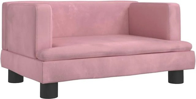 vidaXL Hundebett Sofa aus Samt in Rosa, B/T/H: 60 x 40 x 30 cm - Bild 1