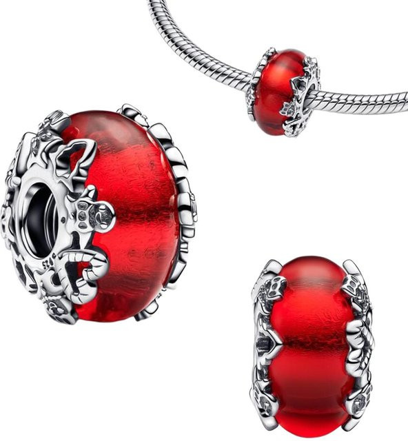 YIRAN Charm Murano Glas Kupfer, Seestern, Blumen, Silber, Damen - Bild 1