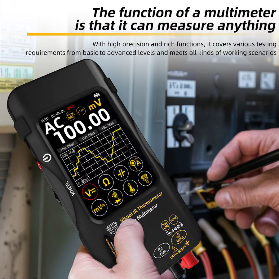 BSIDE 2-in-1 Digitalmultimeter mit Wärmebildkamera und Makroobjektiv in Schwarz - Bild 3
