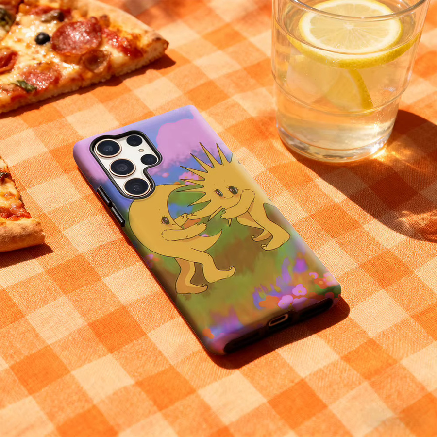 Handyhülle mit Sonnen- und Mondtanz-Design für Samsung Galaxy S25 Ultra, S24 und S23 Ultra Plus, glänzende doppellagige Rückseite, Multicolor - Bild 3