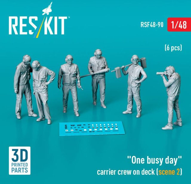 ResKit Models One busy day carrier crew on deck (scene 2), Fahrzeuge, 6-teiliges Set, 1:48 - Bild 1