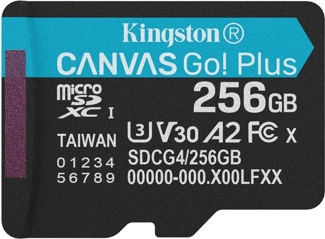 Kingston Canvas Go! Plus microSDXC Speicherkarte, 256 GB, V30, A2, Schwarz - Bild 1