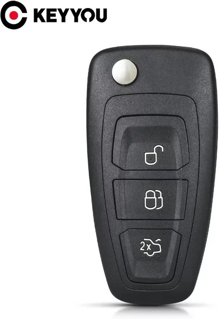 KEYYOU 10 Stück Flip Folding Remote Key Shell Case für Ford Focus Fiesta 2013, Schwarz - Bild 1