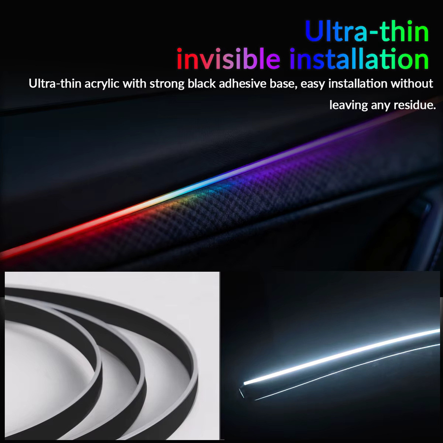 WUMFIRE RGB Neon Umgebungsbeleuchtung für Tesla Modell Y, 3, S, X und Cybertruck mit App- und Fernbedienung Steuerung, Multicolour LED Innenbeleuchtung aus Acryl - Bild 3