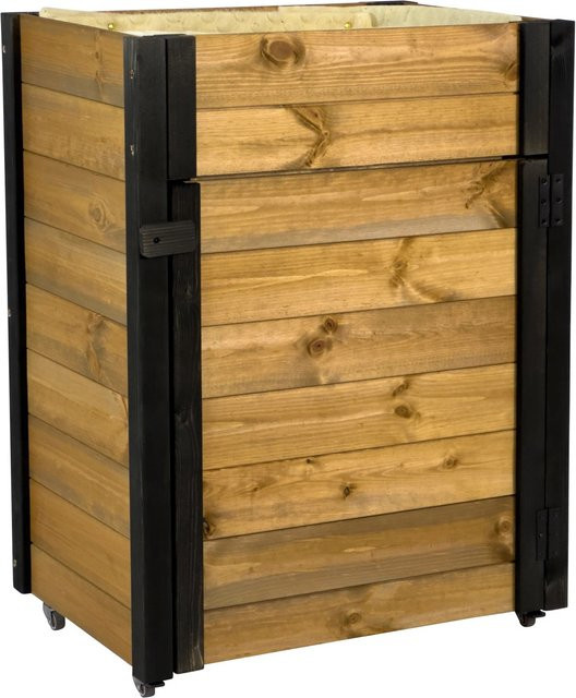 Dobar Rollbarer Gartenschrank mit Pflanzkasten und Schafswolle in Braun/Schwarz, FSC-zertifiziert - Bild 1