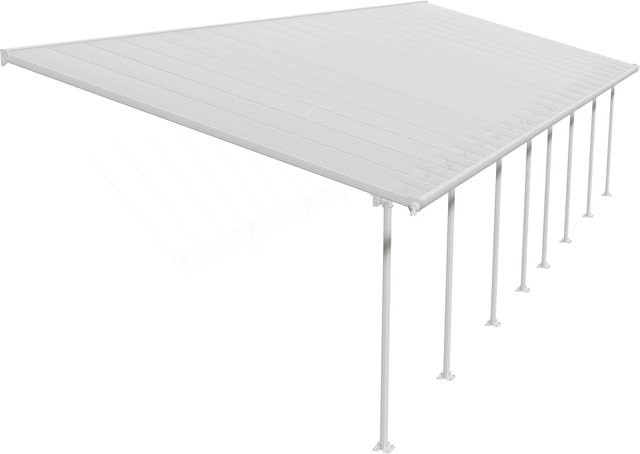 Palram Canopia Terrassenüberdachung Feria Weiß Wandmontage mit Regenrinne aus Aluminium und verzinktem Stahl B: 1212 cm - Bild 1