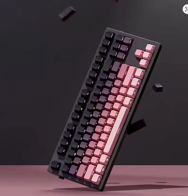 Letter Drive Tastenkappen-Set mit Farbverlauf, 135 PBT Double-Shot Keycaps in Multicolour und Weiß, OEM-Profil mit Shine-Through und Side Print für MX-Switches, kompatibel mit Mac, Windows und PC - Bild 3