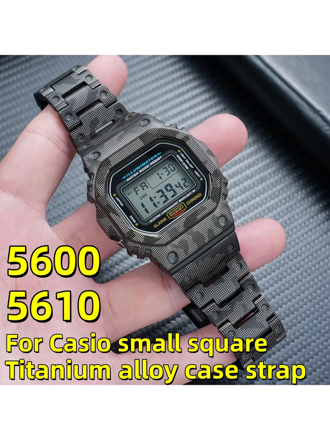 Casio Mod-Kit für DW5600 GW-M5610, Gehäuse und Armband aus Titanlegierung, Schwarz, Unisex - Bild 5