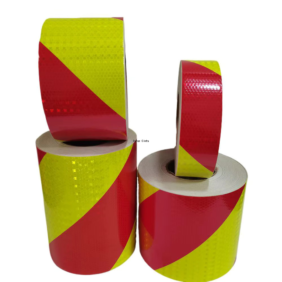 Satop Cinta Reflektierendes Klebeband in Gelb und Rot, Wasserdichte Fluoreszierende Twill Aufkleber, 5 m Länge - Bild 2