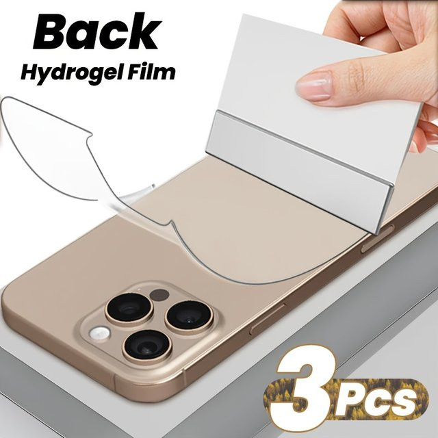 3er-Pack Hydrogel-Schutzfolie für die Rückseite von Apple iPhone 16 Pro Max, transparent, ultradünn und kratzfest - Bild 1