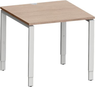Schäfer Shop Genius Schreibtisch Modena Flex in Eiche-Dekor und Weißaluminium, höhenverstellbar, B/T/H: 80 x 80 x 65-85 cm - Bild 1