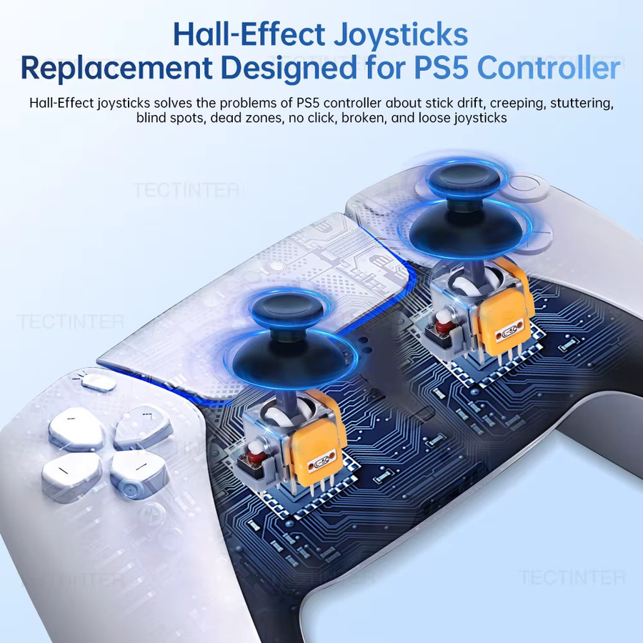 TECTINTER Ersatz-Hall-Effekt-Joystick für PS5-Controller, 3D-Analog-Thumbstick-Reparaturteile für Playstation 5, Multicolor - Bild 3