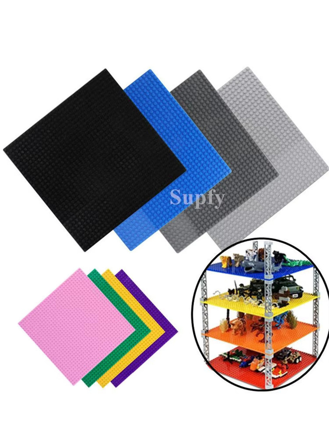 Supfy Bausteine Grundplatte, 14 Farben, 32 x 32 Punkte, doppelseitig - Bild 3