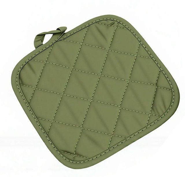 Hitzebeständiges Ofenhandschuhe und Topfhalter Set aus Baumwolle, rutschfest und waschbar, Farbe Armee Grün - Bild 1