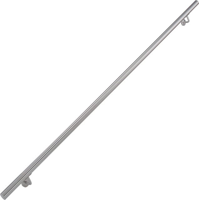 Relaxdays Rundhandlauf aus Edelstahl in Silber für die Wandmontage, Länge: 200 cm, Durchmesser: 3,8 cm - Bild 1
