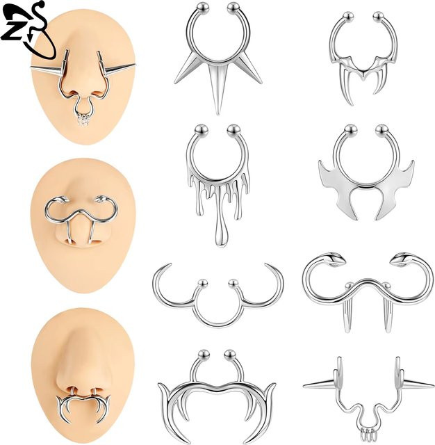 ZS Septum-Ring, Silber, Unisex, Punk-Stil - Bild 1