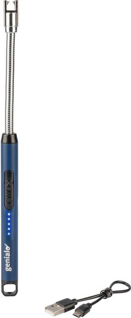 Genialo Stabfeuerzeug aufladbar in Blau und Silber - Bild 1