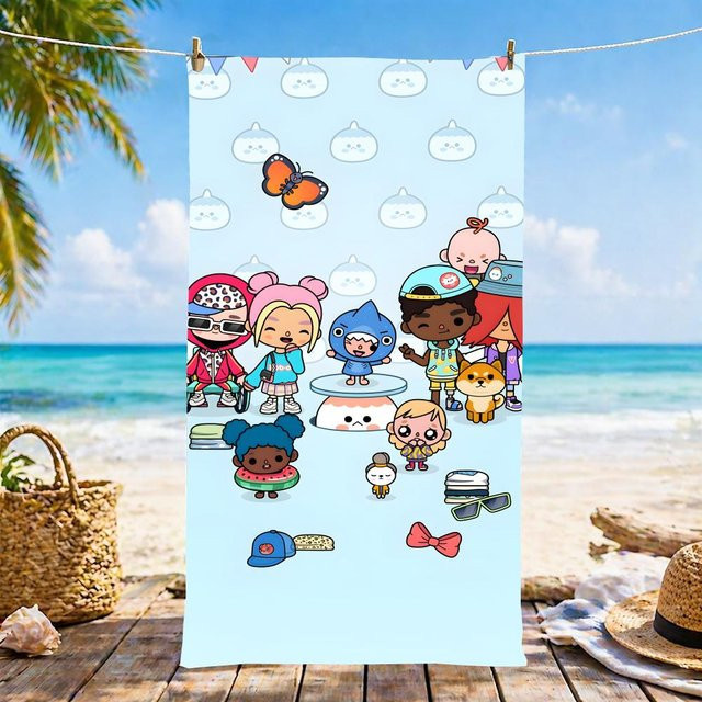 T-Toca Life World Mikrofaser Strandtuch von JMG Household Supplies, blau, sandfrei und schnelltrocknend, B: 178 cm, T: 90 cm - Bild 1