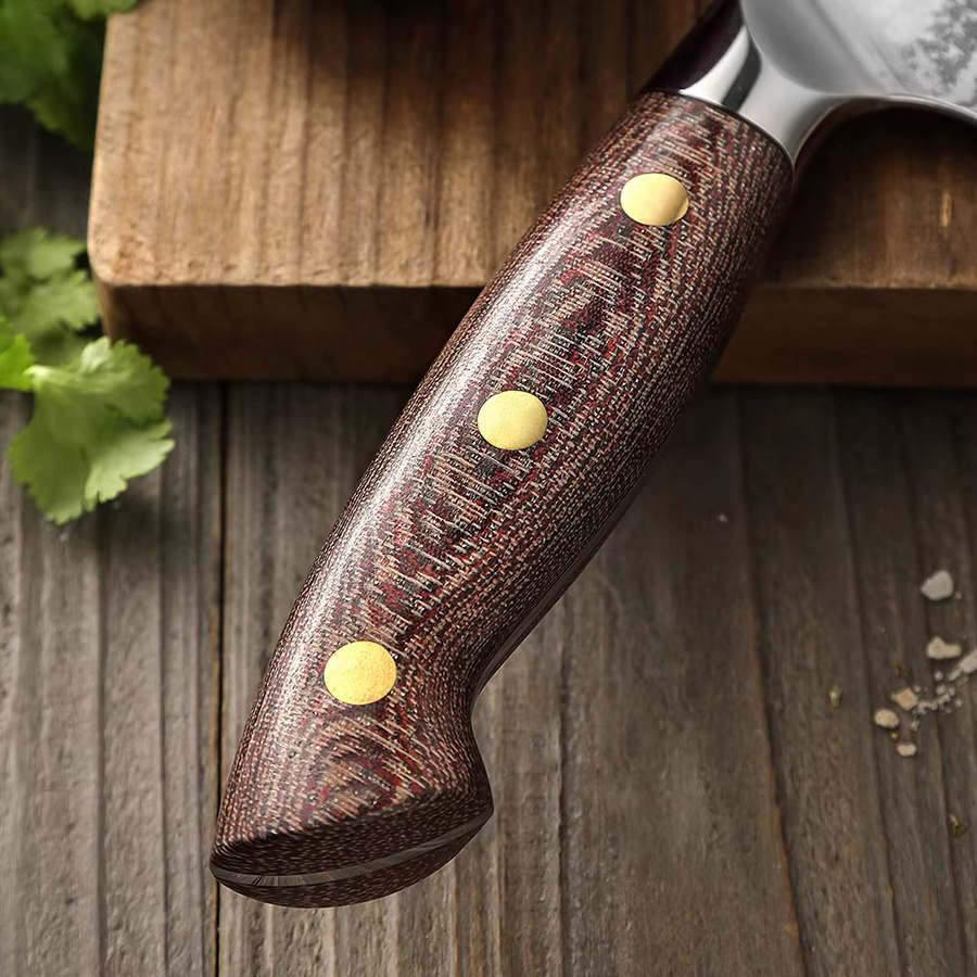 HEZHEN Santoku Messer aus 67 Schichten Damaststahl mit Micarta Griff, 18,6 cm - Bild 4