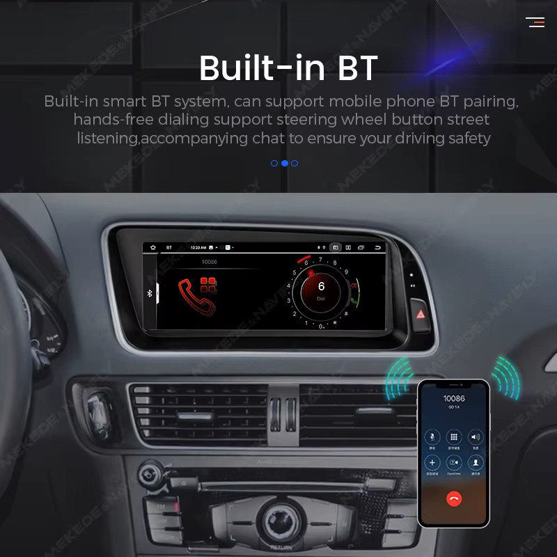 MEKEDE Android Auto Wireless CarPlay Autoradiosystem für Audi Q5 Q5L 2010-2017, 4G Wifi, GPS, Audio DSP Multimedia-Player, Schwarz - Bild 3
