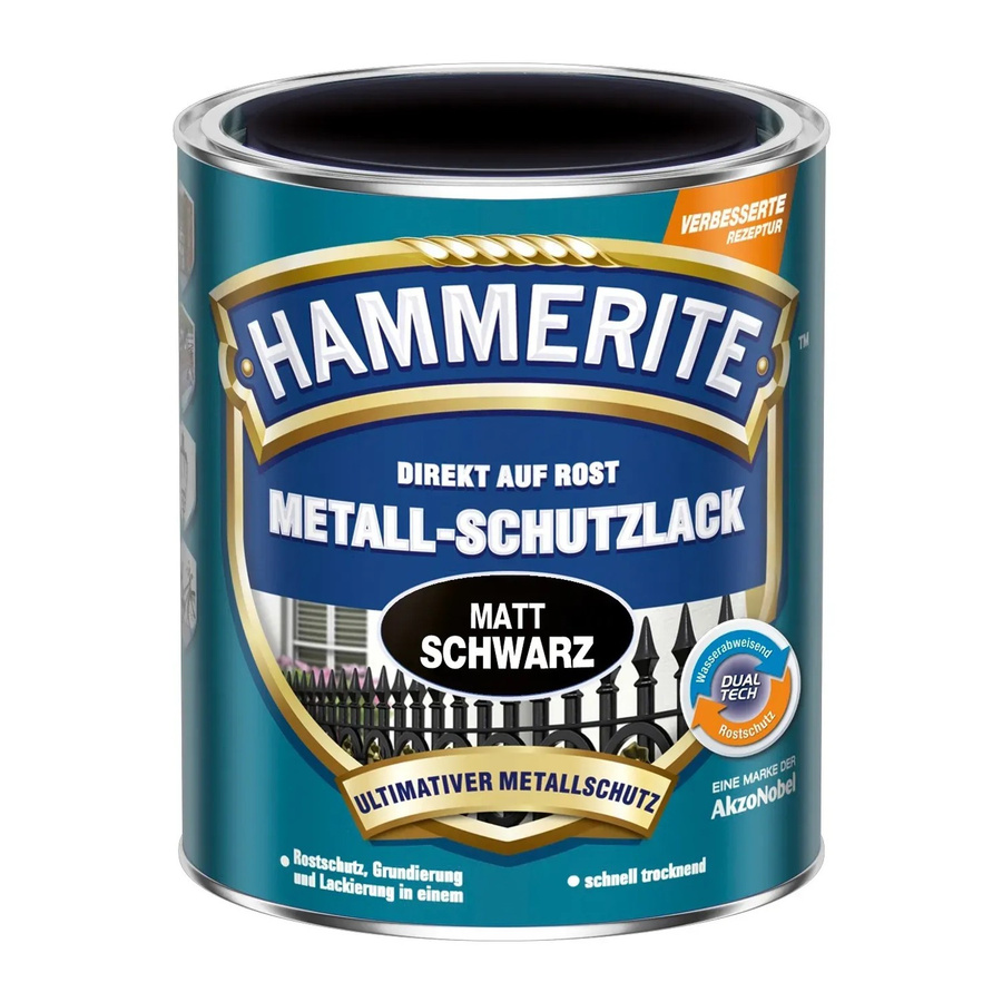 Hammerite Metall-Schutzlack Schwarz matt 250 ml - Bild 2
