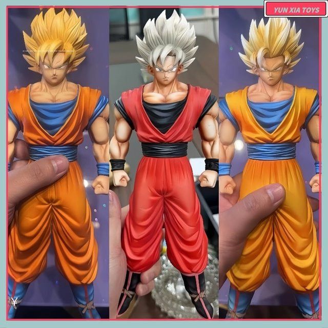 Bandai Wukong Anime Figur Doppelköpfige Schnitzerei Handheld Ornament Höhe: 32 cm - Bild 1