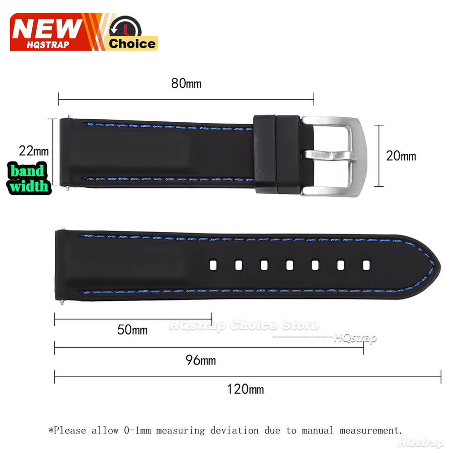 HQstrap Uhrenarmband Silikon, Schwarz, Herren - Bild 2