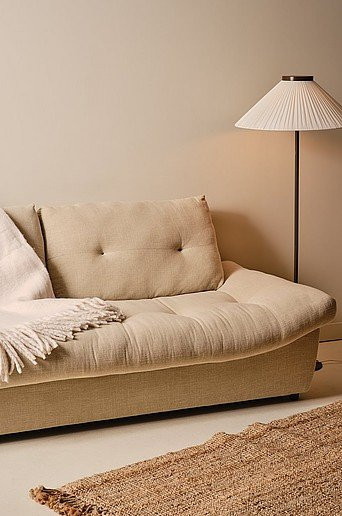 LABENNE Loungesofa 3-Sitzer Jotex in Beige und Gelb mit Stoffbezug und Holzgestell, Breite: 224 cm, Höhe: 86 cm, Tiefe: 100 cm - Bild 1