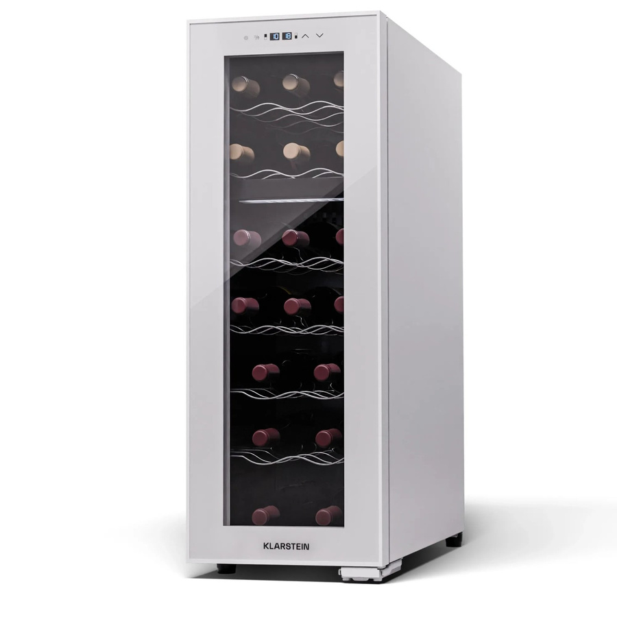 Klarstein Shiraz 18 Duo Weinkühlschrank mit 2 Zonen, 53 l Volumen, 18 Flaschen, Weiß - Bild 2