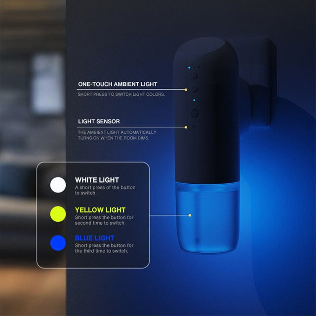 NAMSTE Intelligenter Automatischer Lufterfrischer Steckdosen-Diffusor für Zuhause und Hotel, 150ml Duftspender in Weiß oder Schwarz - Bild 1