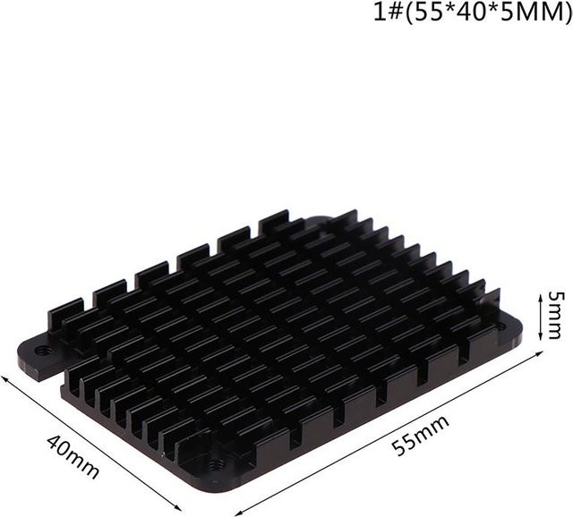 Aluminiumlegierung Kühlkörper für Raspberry Pi Rechenmodul in Schwarz oder Blau, B/H: 40 x 5 mm und 40 x 11 mm - Bild 1