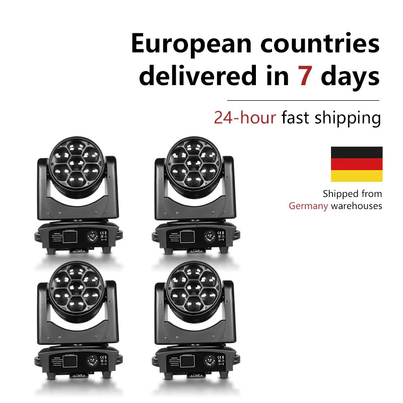 AICPOSE Bee Eye 4-in-1 RGBW LED Beam und Wash Moving Head mit Zoom, 4er Set, Schwarz - Bild 6