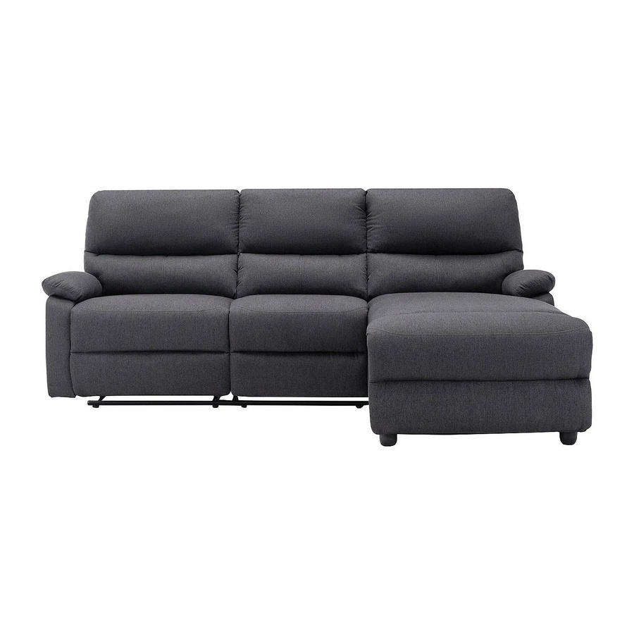 Vente-unique Relaxsofa Lunano in Anthrazitgrau mit Stoffbezug und L-Form, Breite: 234 cm - Bild 2