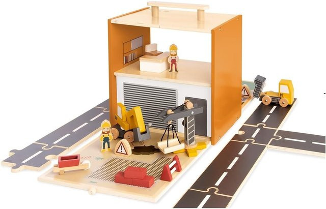 Pinolino Spielwelt Gustav Holzbaustelle mit Figuren & Zubehör ab 3 Jahren - Bild 1