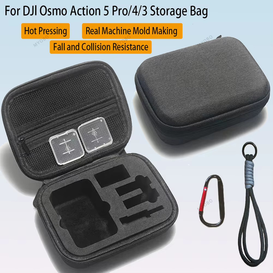DJI Tragetasche für Action 5 Pro, Osmo Action 4 und 3, kompakte Schutzbox und Aufbewahrungskoffer für Kamerazubehör, Schwarz - Bild 2