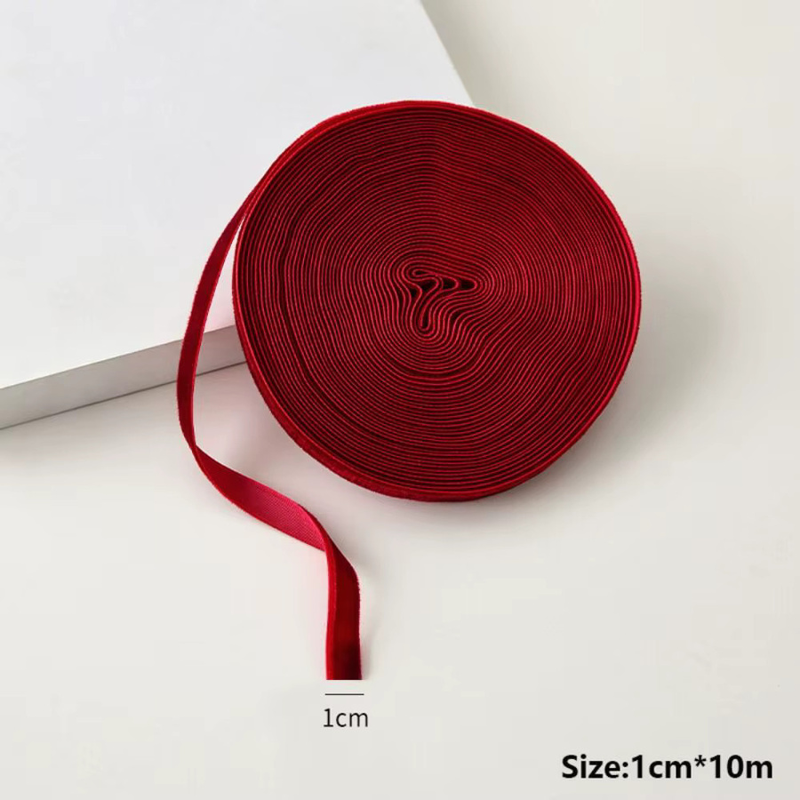 Grünes Samtband mit Beflockung für Weihnachtsdekoration und DIY-Geschenkverpackungen - Bild 3