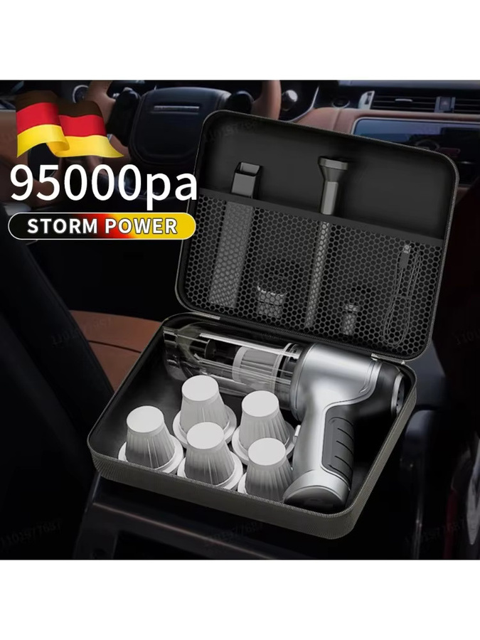 SUITU Kabelloser Mini Handstaubsauger mit 95000Pa Saugkraft in Silber für Auto, Zuhause und Tastatur - Bild 6