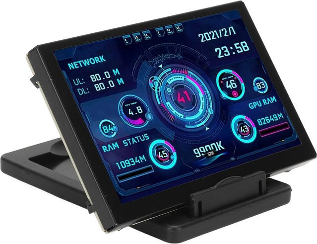 DIYelecs 5 Zoll IPS USB Mini-Bildschirm in Schwarz als PC Sensor Panel für CPU und RAM zur dynamischen Temperaturanzeige - Bild 1