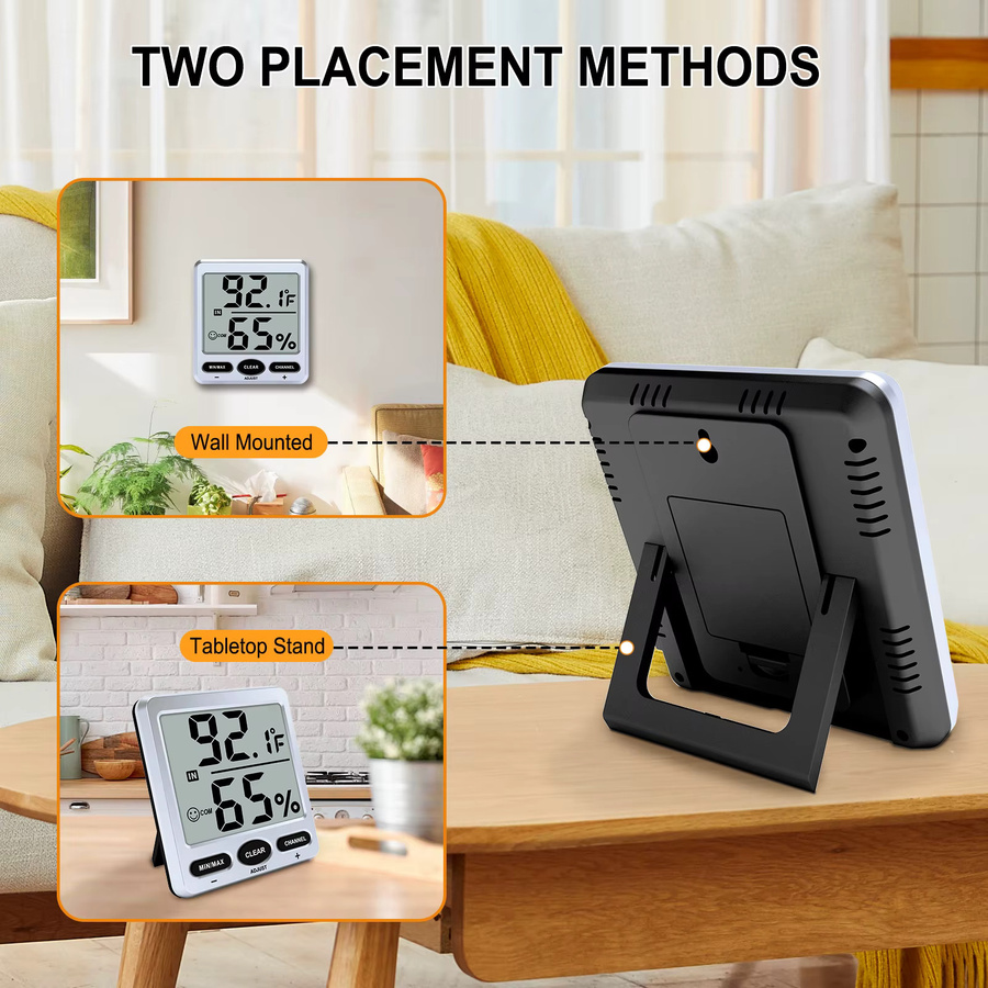 Urageuxy Intelligentes digitales Hygrometer-Thermometer mit hoher Genauigkeit für Babyzimmer, Gewächshaus, Büro und Schlafzimmer - Bild 4